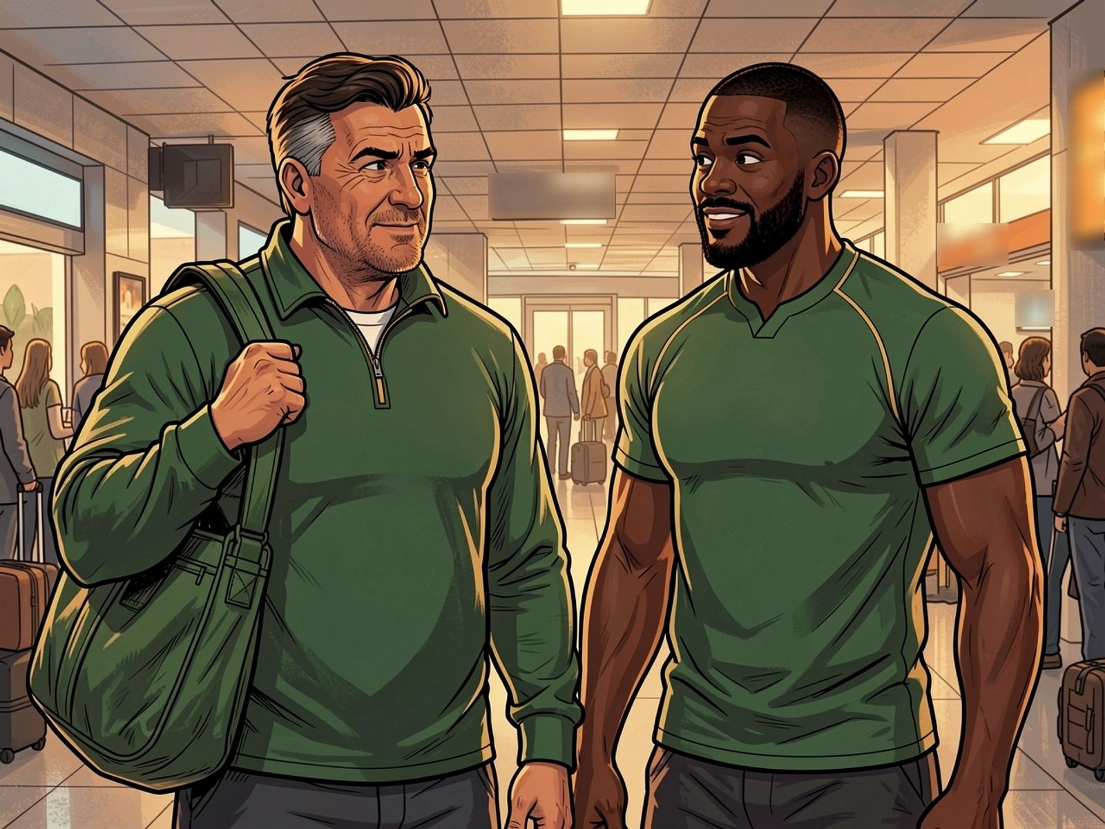 Rassie answers with a deadpan face while Siya tilts his head, puzzled.